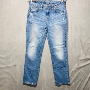 Signature Levi Strauss Gold Mid Rise Slim‎ Jeans Women's Size 10 W30 Distressed